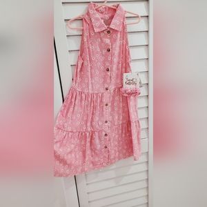 Pink sleevless dress girls 6x